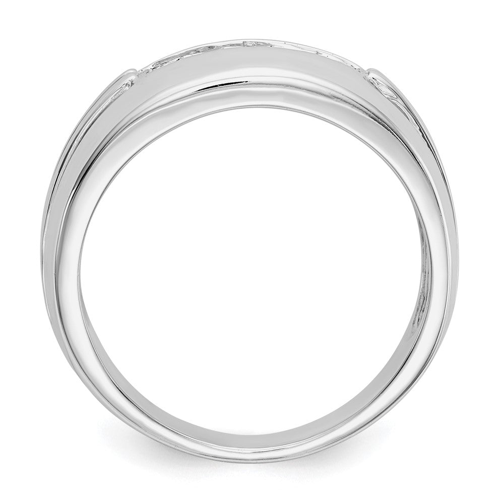 14K Weißgold Diamant 5 Stein Herren Ring