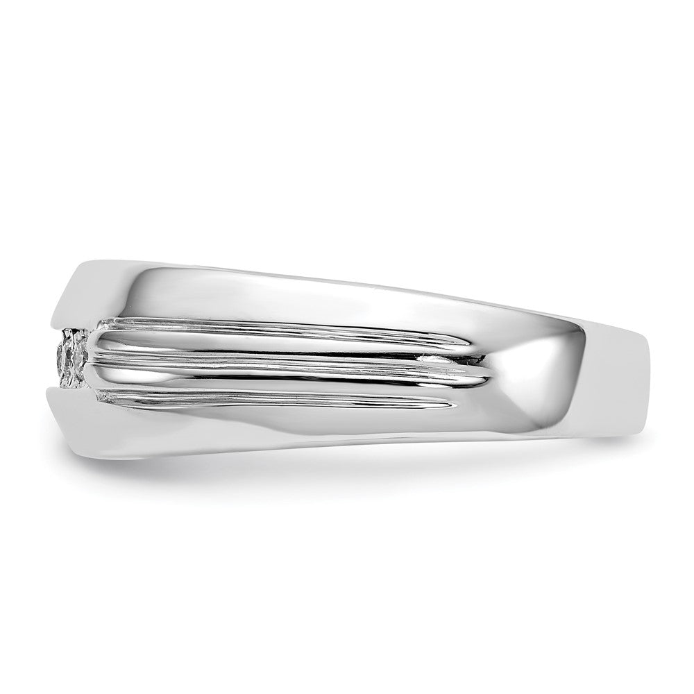 14K Weißgold Herrenring mit 5 natürlichen Diamanten