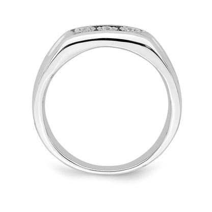 Herrenring 14K Weißgold mit natürlichen Diamanten