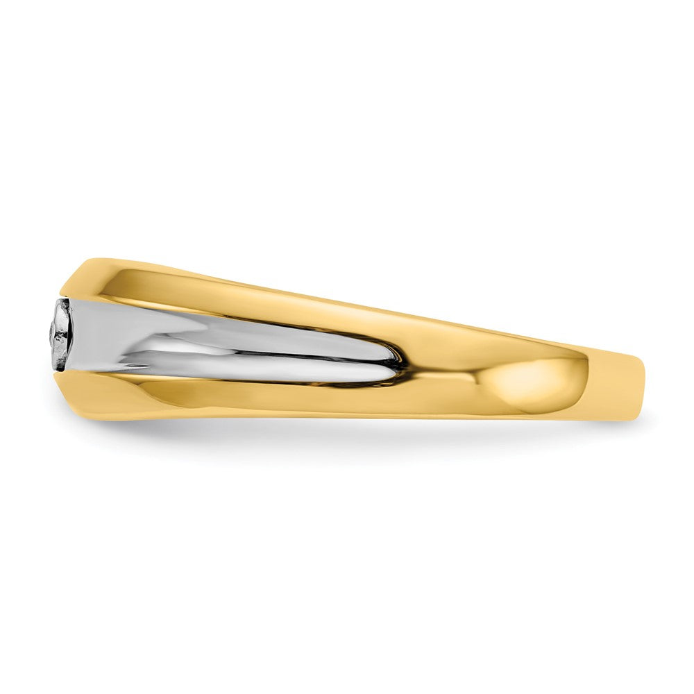 14K Gelb & Rhodium mit Diamant Herren Ring
