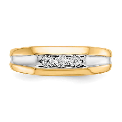 14K Gelbgold Herrenring mit natürlichen Diamanten