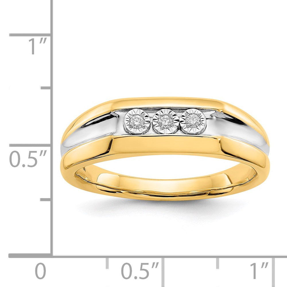 14K Gelbgold Herrenring mit natürlichen Diamanten
