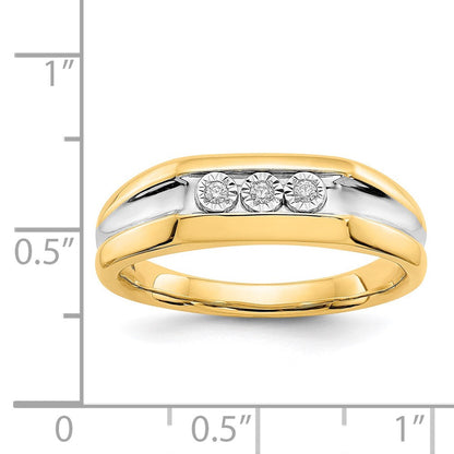14K Gelbgold Herrenring mit natürlichen Diamanten