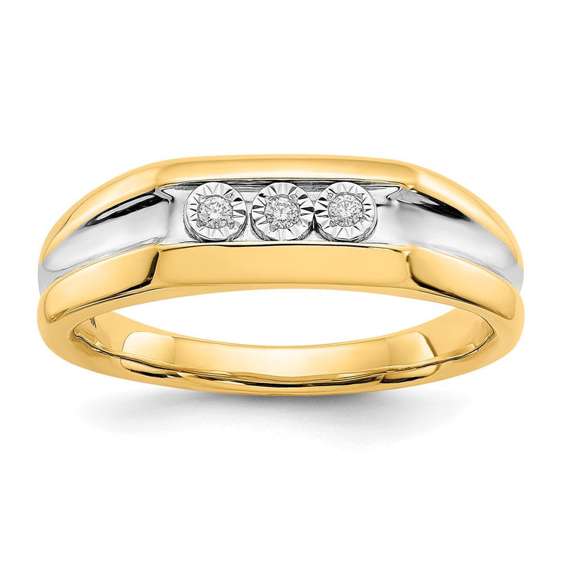 14K Gelbgold Herrenring mit natürlichen Diamanten