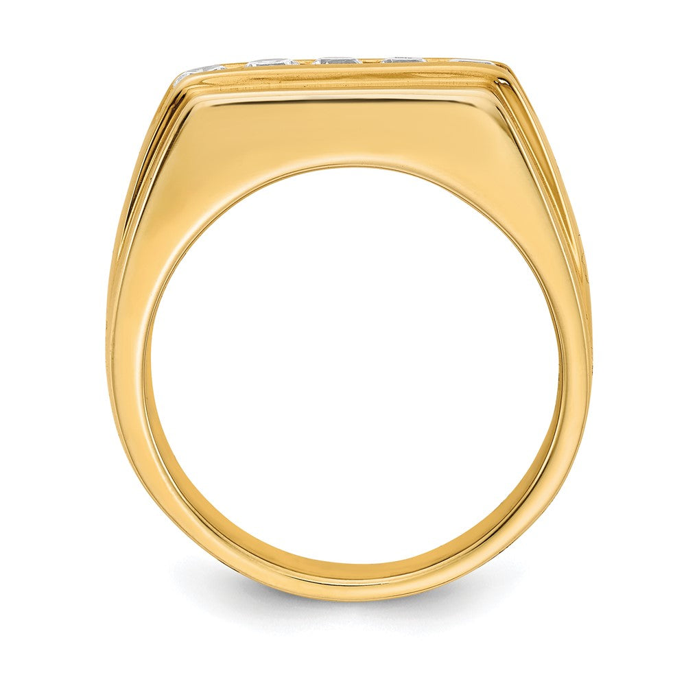 14K Gelbgold Fünfstein-Herrenring mit 0,5 ct. im Labor gezüchteten Diamanten VS/SI+ G+