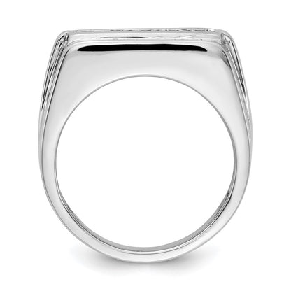 14K Weißgold Herrenring mit 5 natürlichen Diamanten