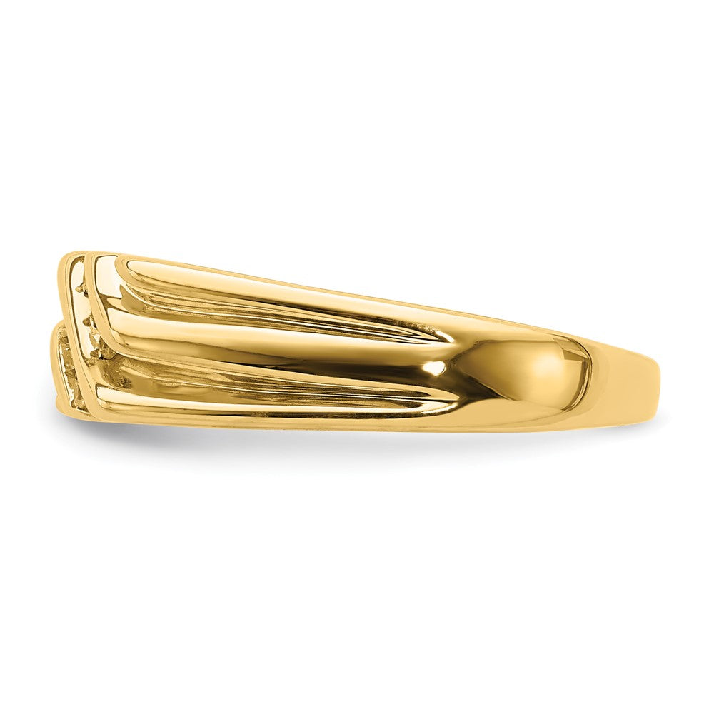 10K Gelb mit Rhodium 10K Diamant Herren Ring
