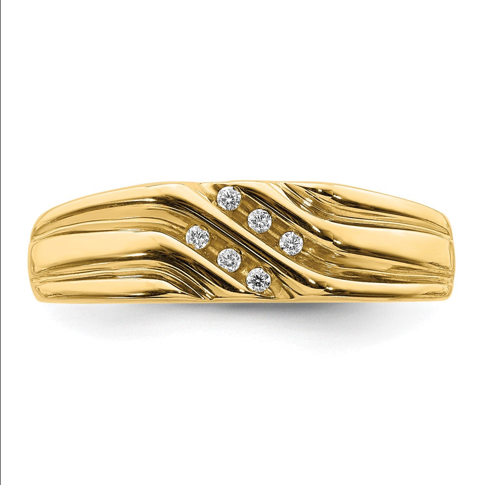 10K Gelb mit Rhodium 10K Diamant Herren Ring
