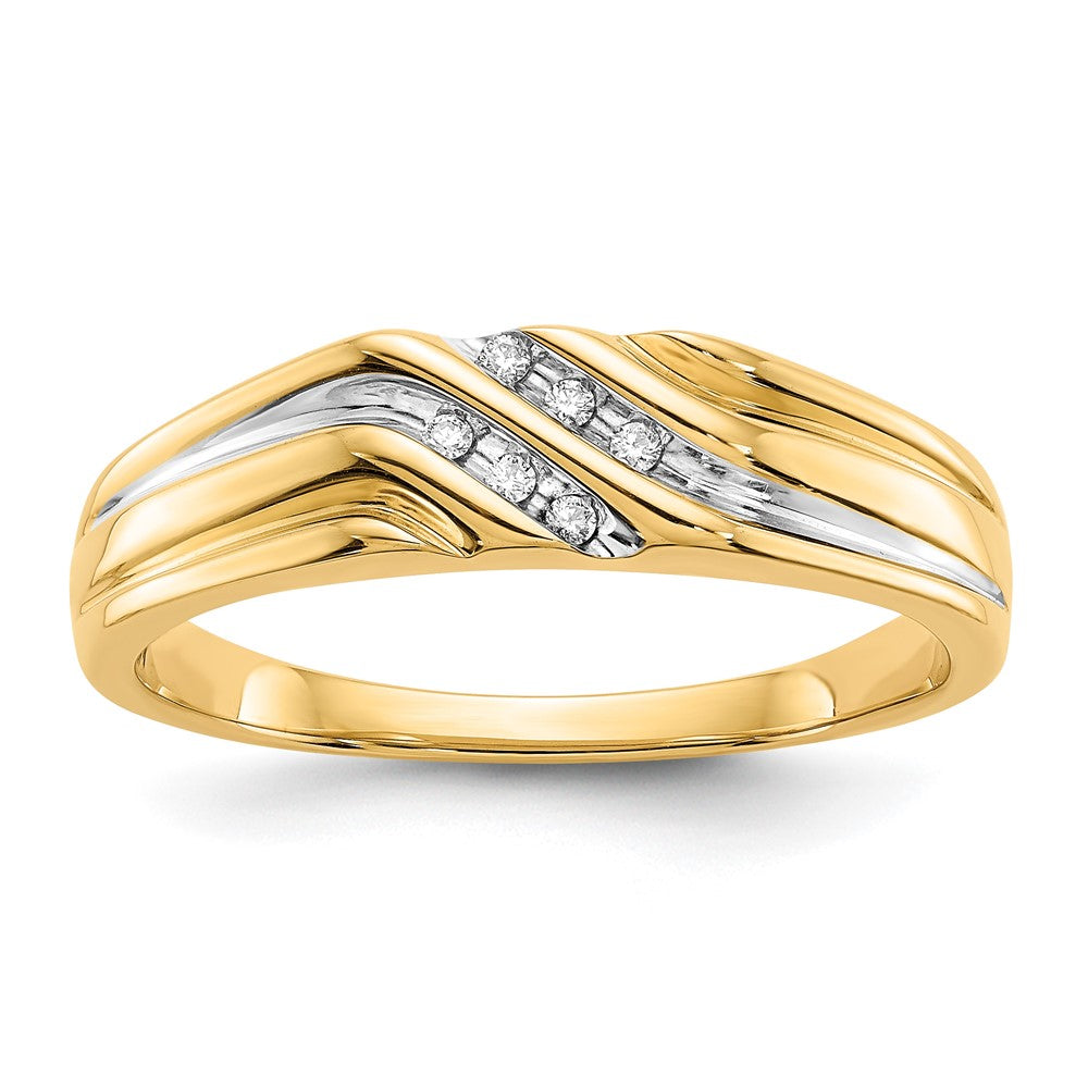 10K Gelb mit Rhodium 10K Diamant Herren Ring