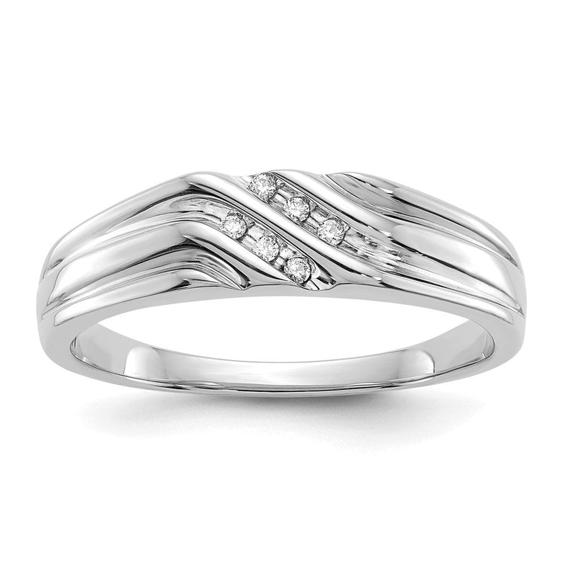 14K Weißgold Herrenring mit natürlichen Diamanten