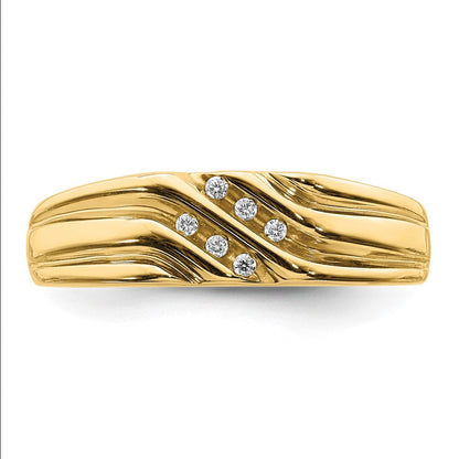 14K Gelbgold Herrenring rhodiniert mit natürlichen Diamanten