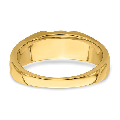 14K Gelbgold Herrenring rhodiniert mit natürlichen Diamanten