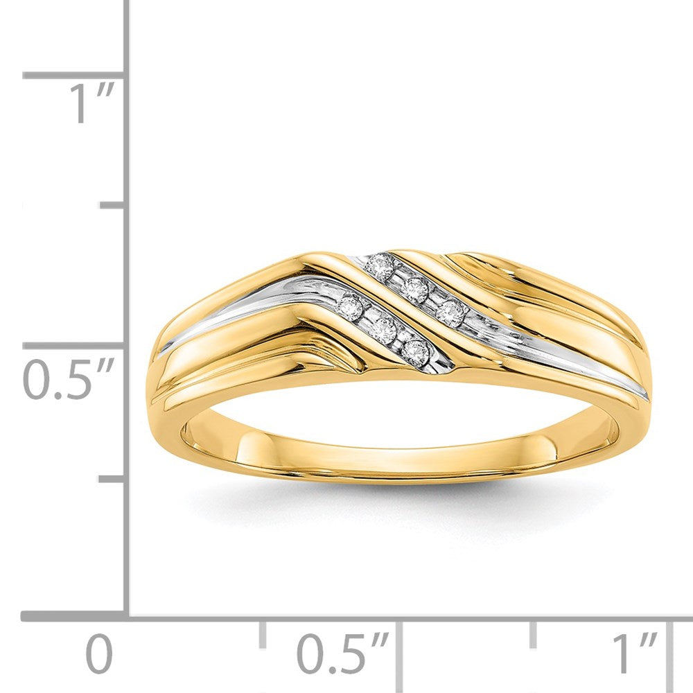 14K Gelbgold Herrenring rhodiniert mit natürlichen Diamanten