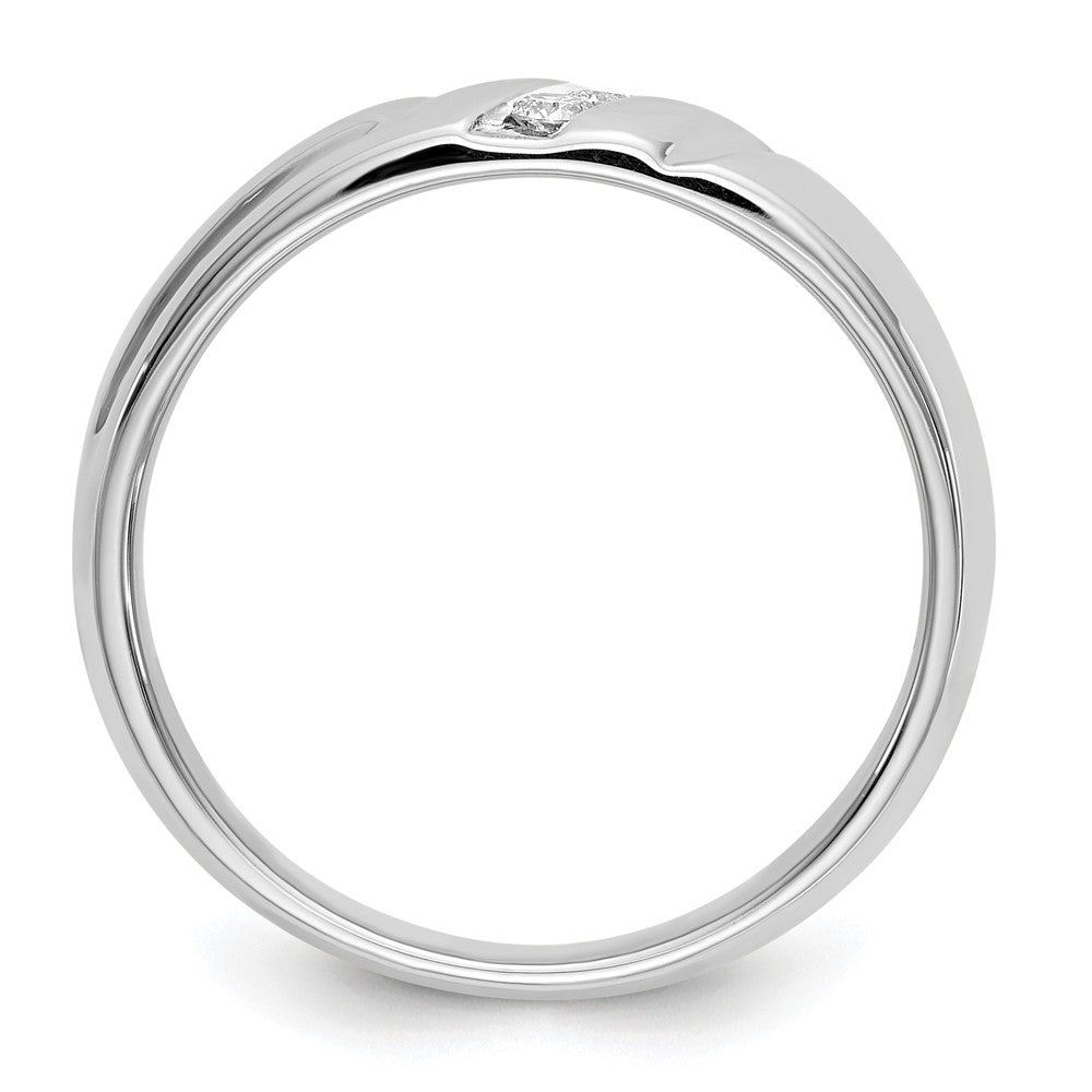 14K Weißgold Herrenring mit natürlichen Diamanten