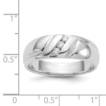 14K Weißgold Herrenring mit natürlichen Diamanten