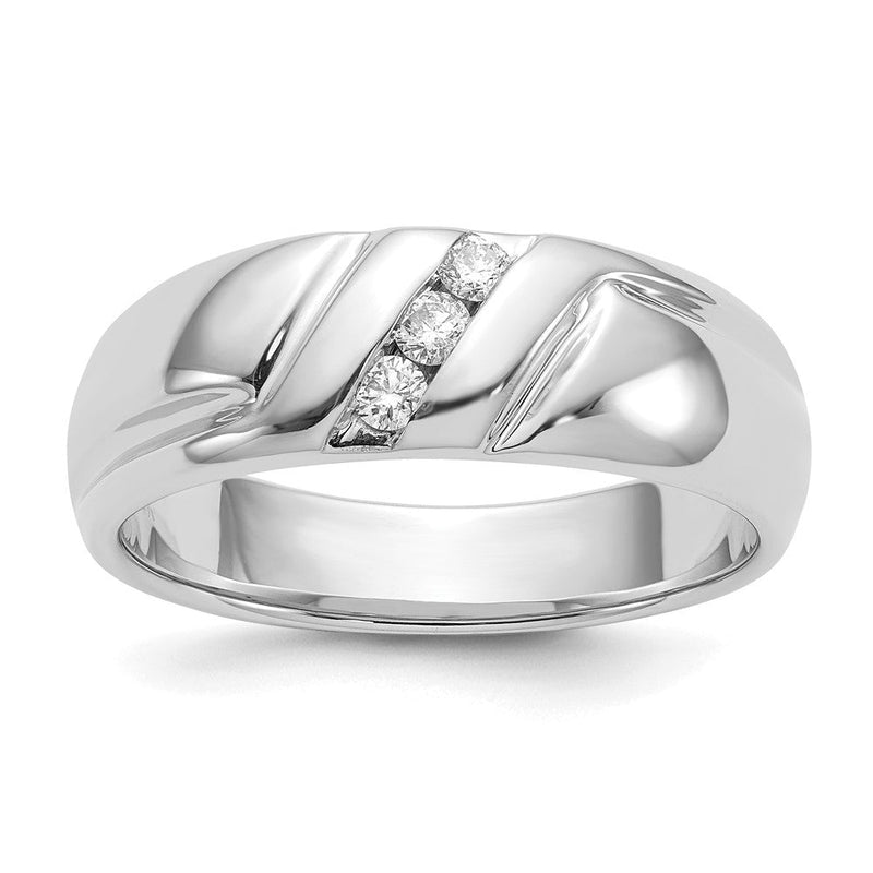 14K Weißgold Herrenring mit natürlichen Diamanten