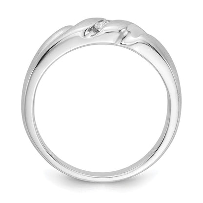 14K Weißgold Herrenring mit natürlichen Diamanten