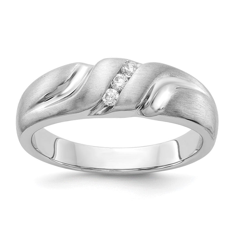 14K Weißgold Herrenring mit natürlichen Diamanten