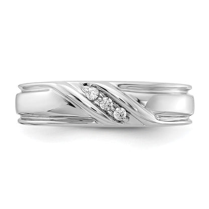 14K Weißgold Diamant Herren Ring