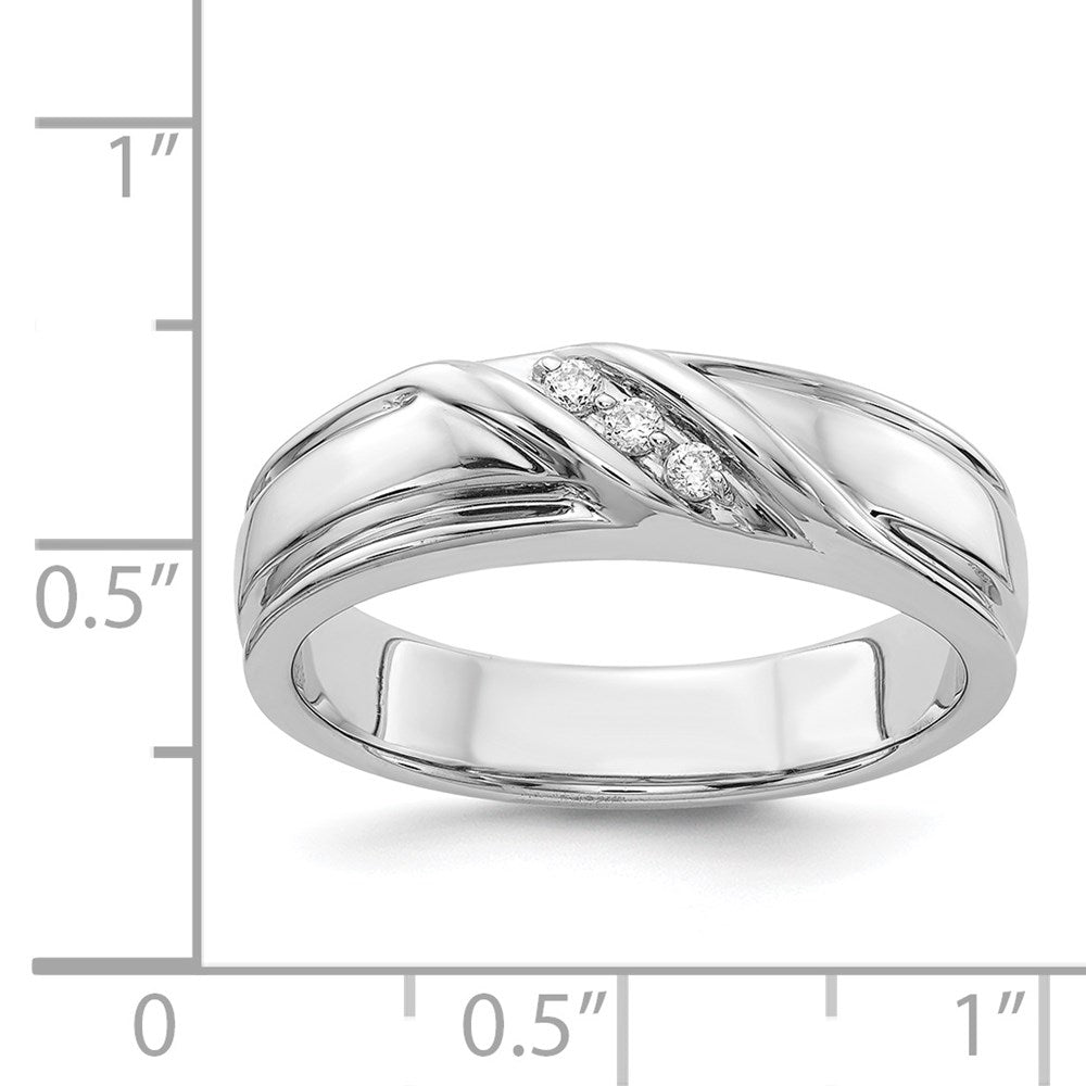 14K Weißgold Herrenring mit natürlichen Diamanten