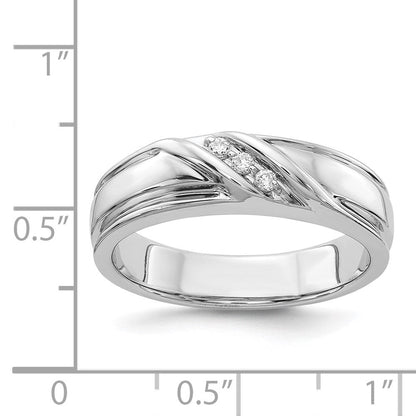 14K Weißgold Herrenring mit natürlichen Diamanten