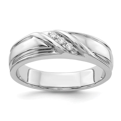 14K Weißgold Herrenring mit natürlichen Diamanten