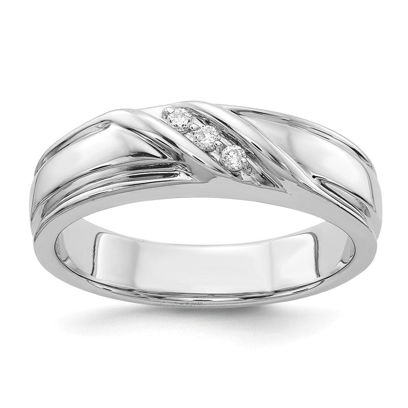 14K Weißgold Herrenring mit natürlichen Diamanten