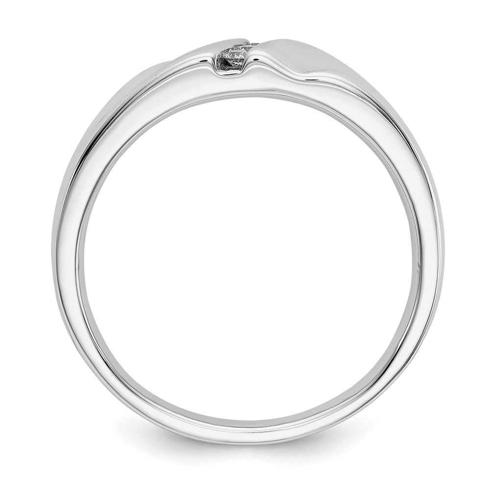 14K Weißgold Diamant Herren Ring