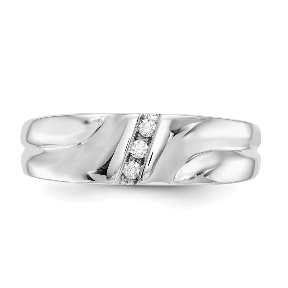 14K Weißgold Herrenring mit natürlichen Diamanten