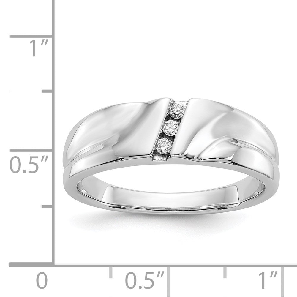 14K Weißgold Diamant Herren Ring