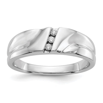 14K Weißgold Herrenring mit natürlichen Diamanten