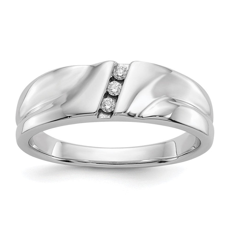 14K Weißgold Herrenring mit natürlichen Diamanten
