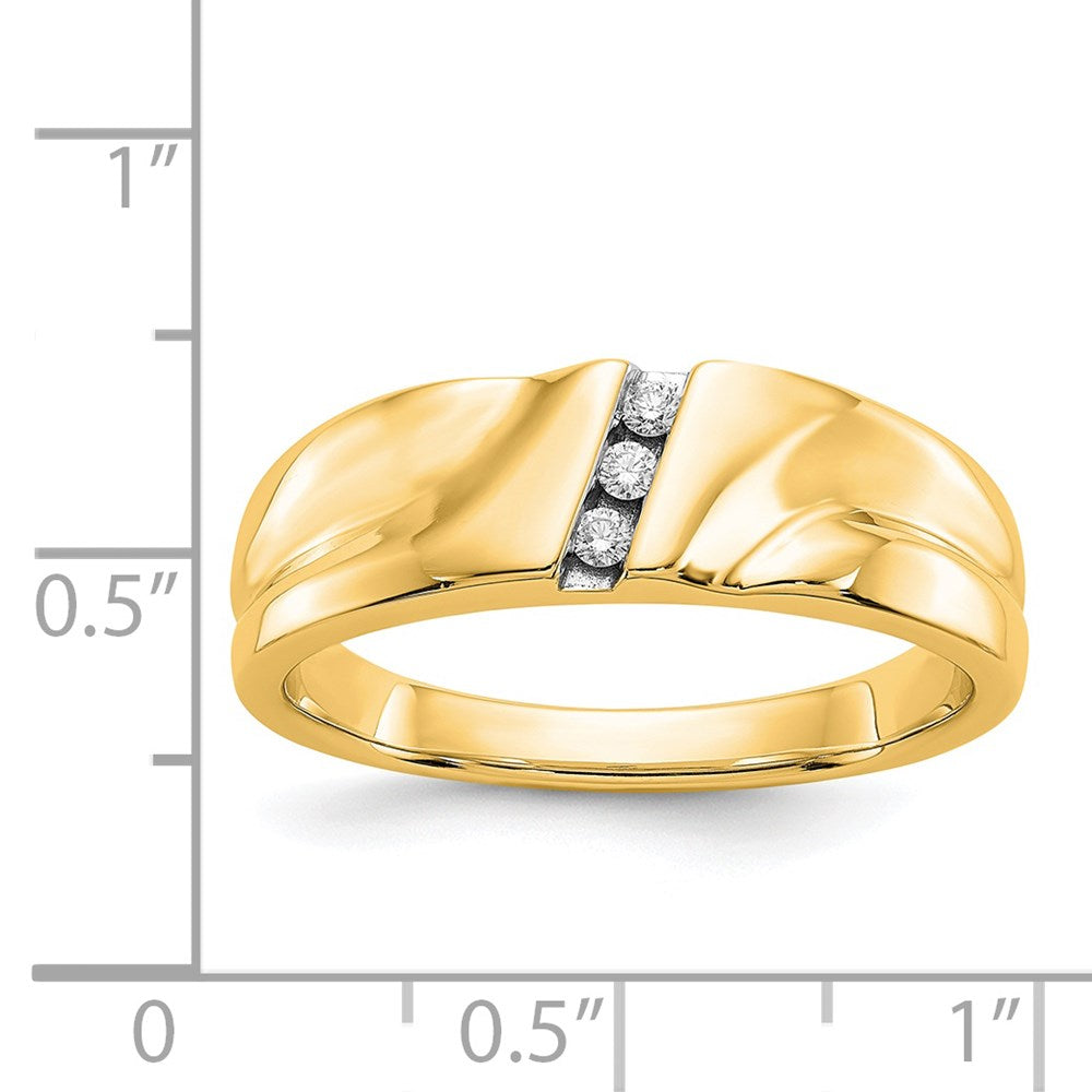 14K Gelbgold Herrenring mit natürlichen Diamanten