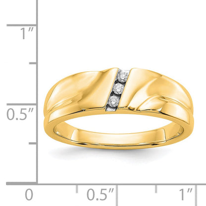 14K Gelbgold Herrenring mit natürlichen Diamanten