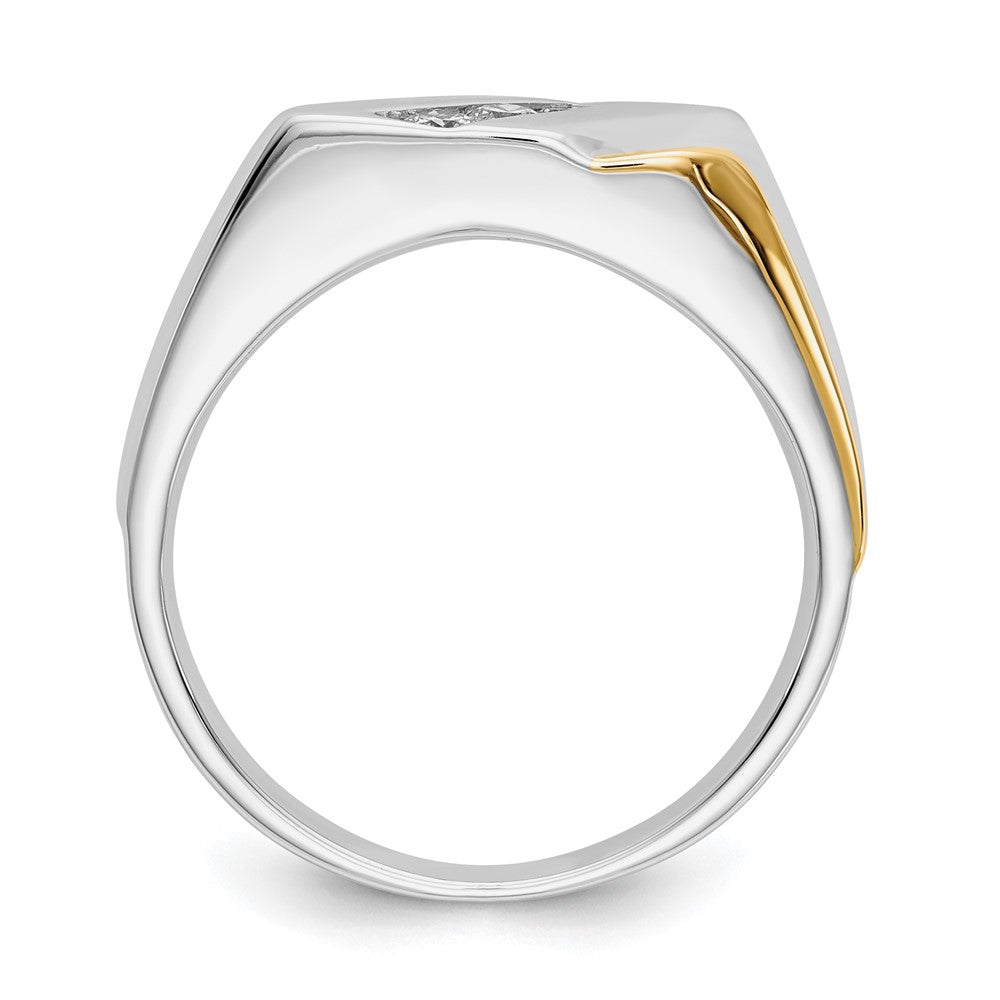 14K Bicolor Gold Diamant Herren Ring
