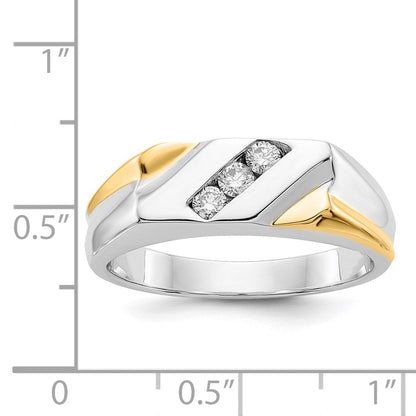 14K Bicolor Gold Diamant Herren Ring