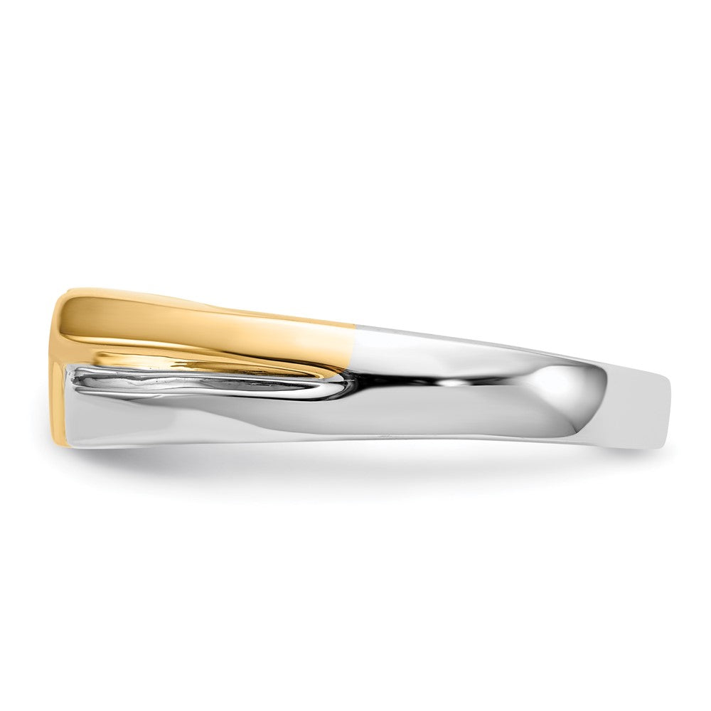 14K Bicolor Gold Herrenring mit natürlichen Diamanten