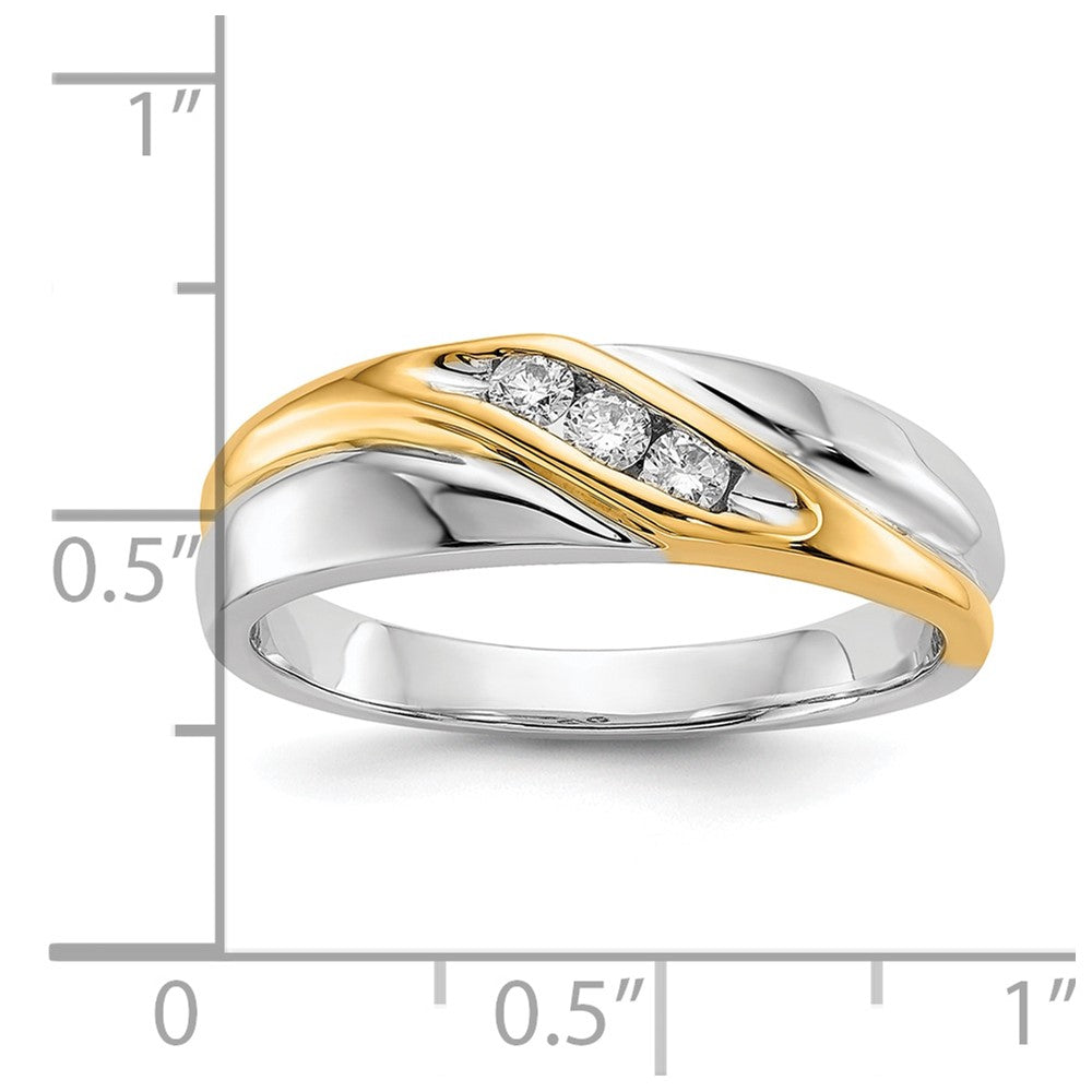 10K Bicolor 10K Diamant Herren Ring