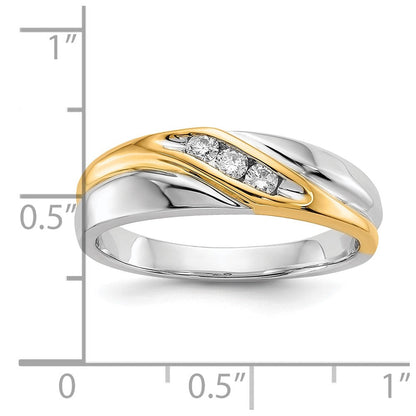 10K Bicolor 10K Diamant Herren Ring
