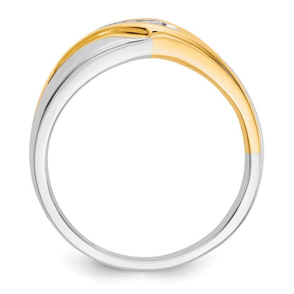 14K Bicolor Vier-Stein-Ring komplett aus dem Labor gezüchteten Diamanten, 0,166 ct., VS/SI+ G+, für Herren