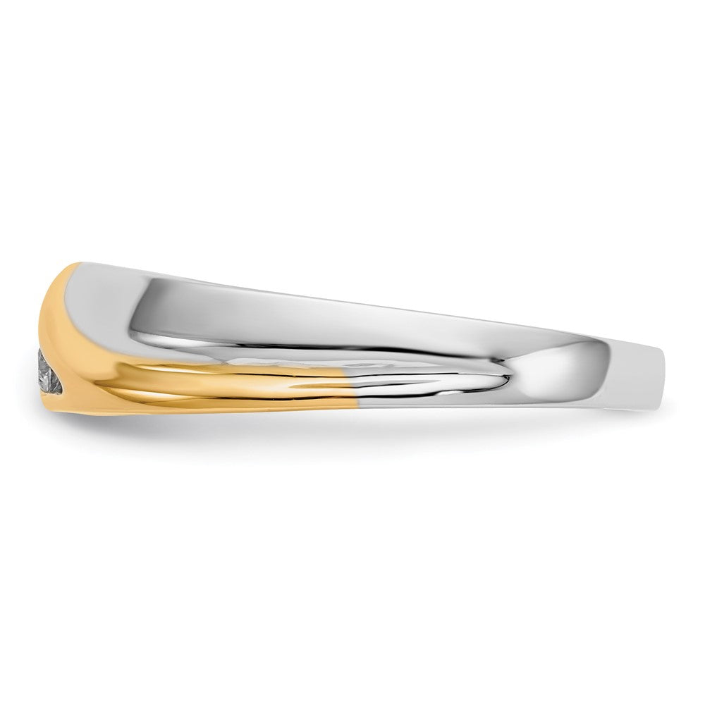 14K Bicolor Vier-Stein-Ring komplett aus dem Labor gezüchteten Diamanten, 0,166 ct., VS/SI+ G+, für Herren
