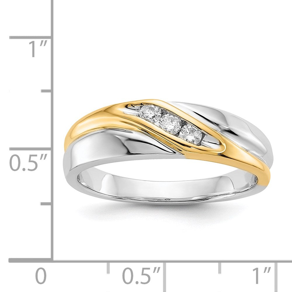 14K Bicolor Diamant Herren Ring