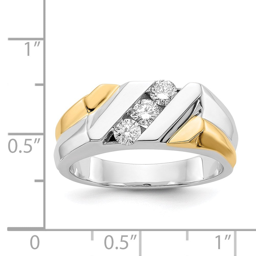 14K Bicolor Gold Diamant Herren Ring