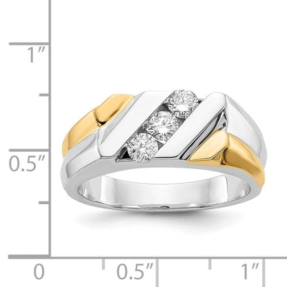 14K Bicolor Gold Diamant Herren Ring