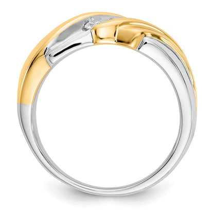 14K Bicolor Diamant Herren Ring