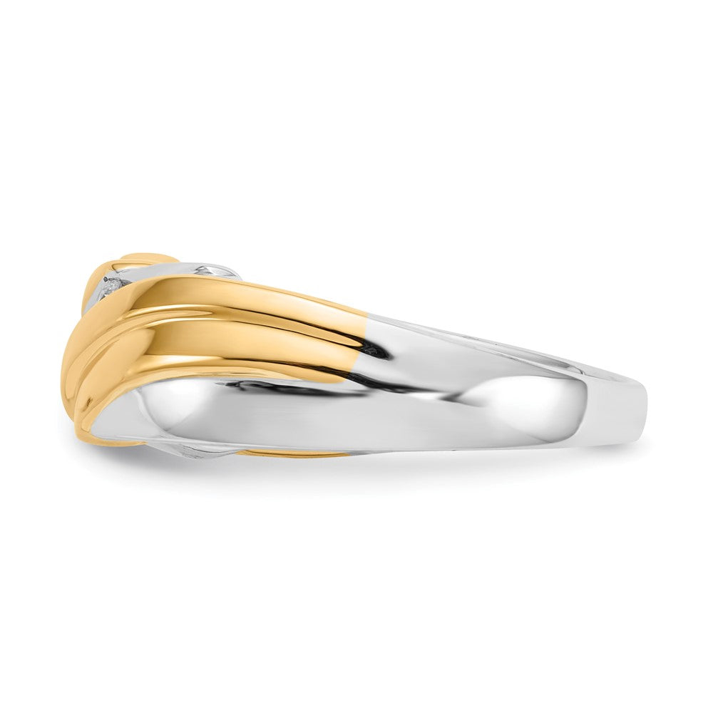 14K Bicolor Diamant Herren Ring