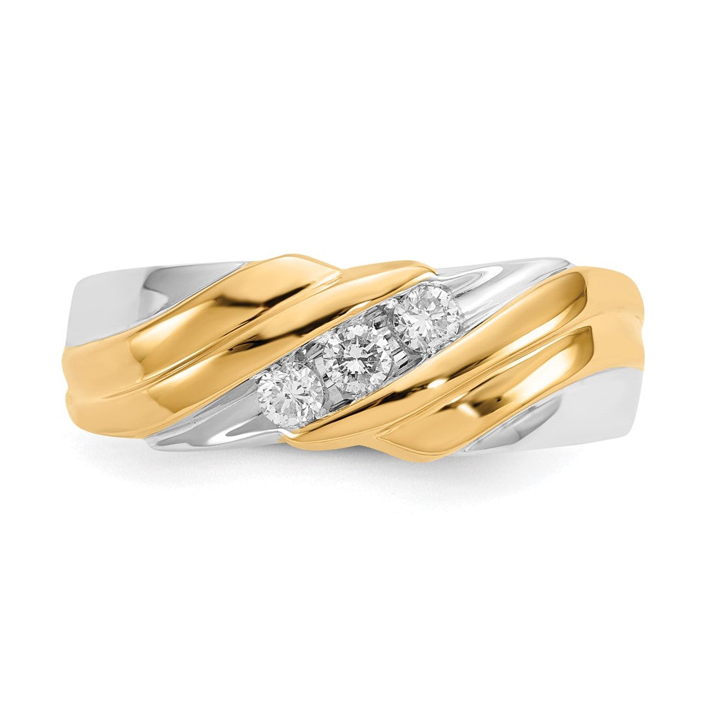14K Bicolor Diamant Herren Ring