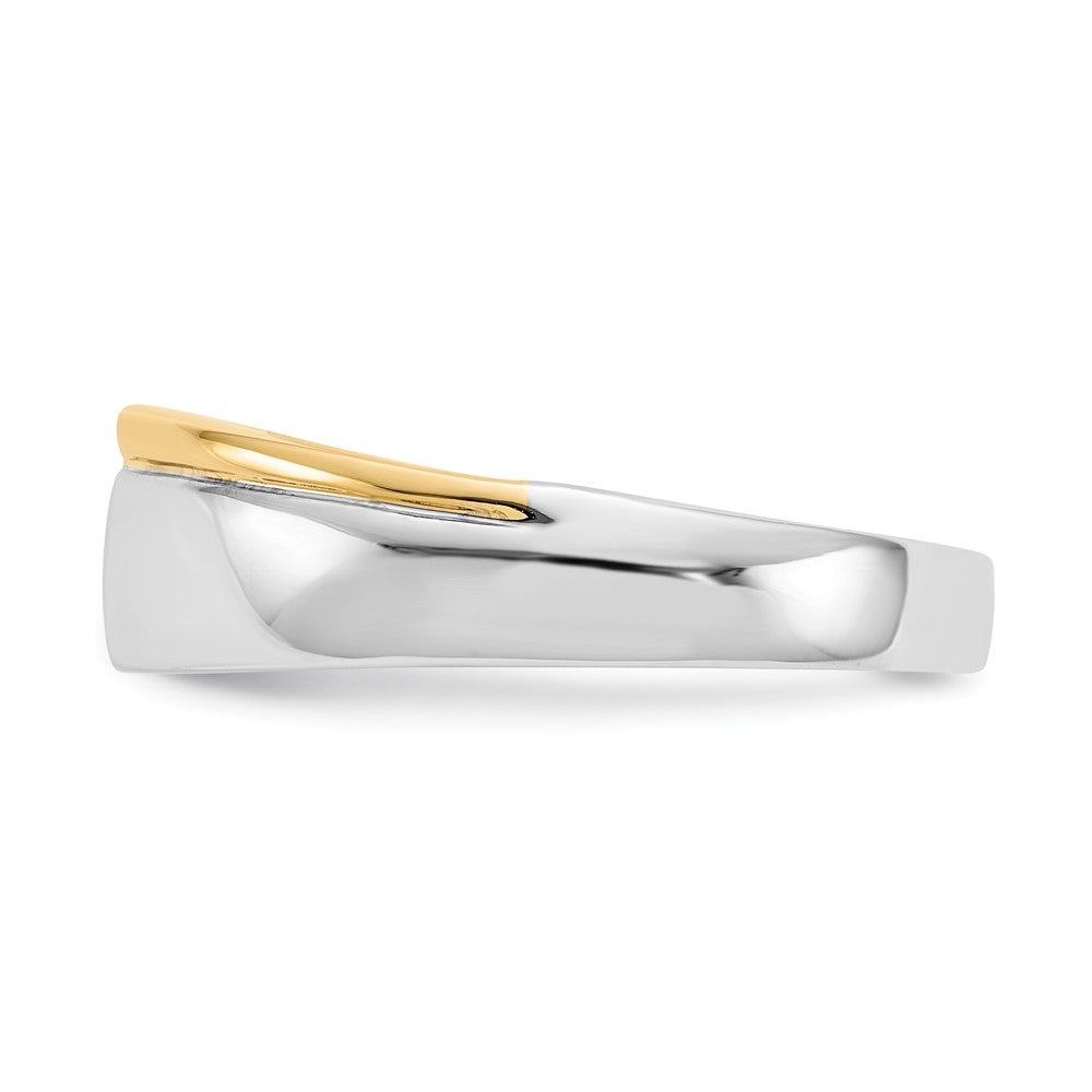14K Bicolor-Gold Herrenring mit natürlichen Diamanten im Princess-Schliff