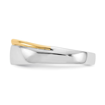 14K Bicolor-Gold Herrenring mit natürlichen Diamanten im Princess-Schliff