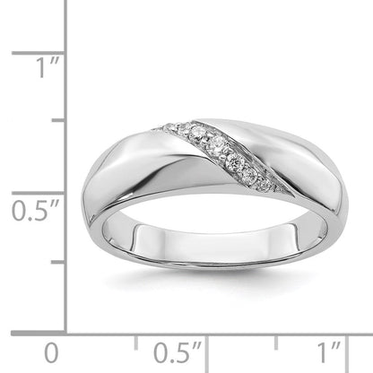14K Weißgold Diamant Herren Ring